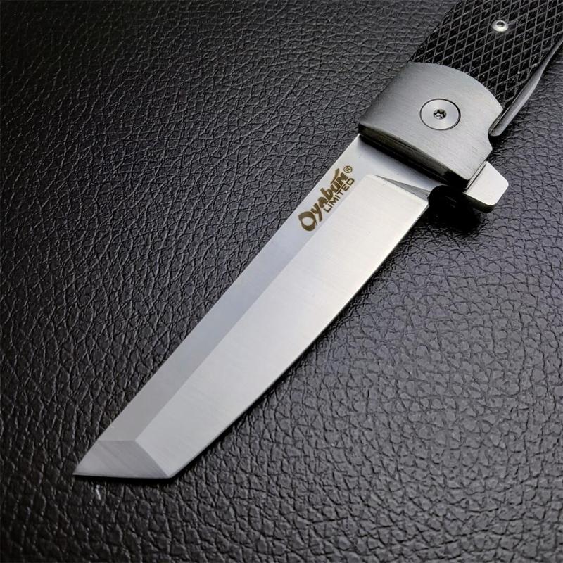 Cold Steel 26T Oyabun Flipper Knife 3.54" S35V Tanto Blade, Gray Griv-Ex Handles with Black Kray-Ex Scales