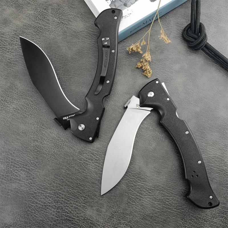 Cold Steel 62JL Rajah II Folding Knife 5.75" AUS-10A Stonewashed Blade, Griv-Ex Handles, Lockback