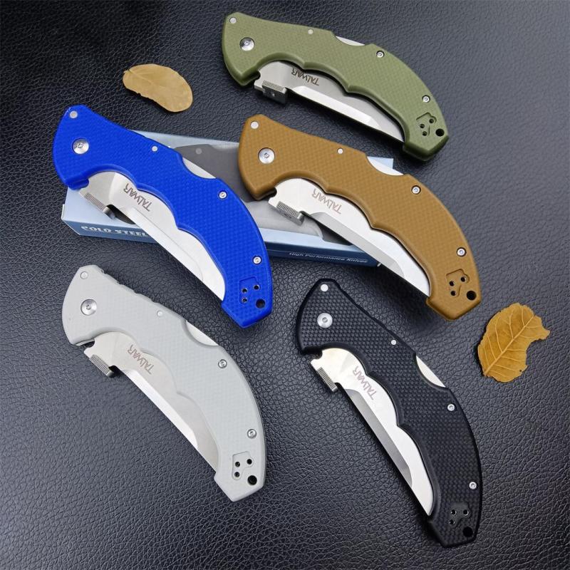 Cold Steel 21TTL Talwar Tri-Ad Lock Folding Knife 4" S35VN Satin Plain Trailing Point Blade, G10 Handles, Lockback