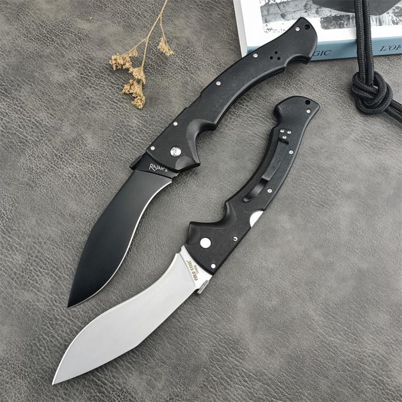 Cold Steel 62JL Rajah II Folding Knife 5.75" AUS-10A Stonewashed Blade, Griv-Ex Handles, Lockback