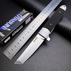 Cold Steel 26T Oyabun Flipper Knife 3.54" S35V Tanto Blade, Gray Griv-Ex Handles with Black Kray-Ex Scales