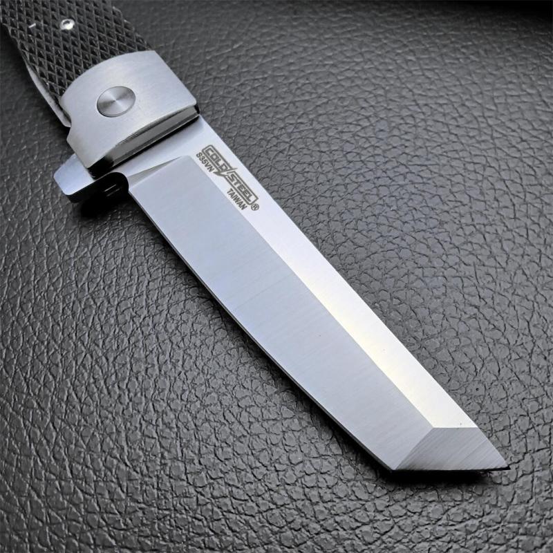 Cold Steel 26T Oyabun Flipper Knife 3.54" S35V Tanto Blade, Gray Griv-Ex Handles with Black Kray-Ex Scales