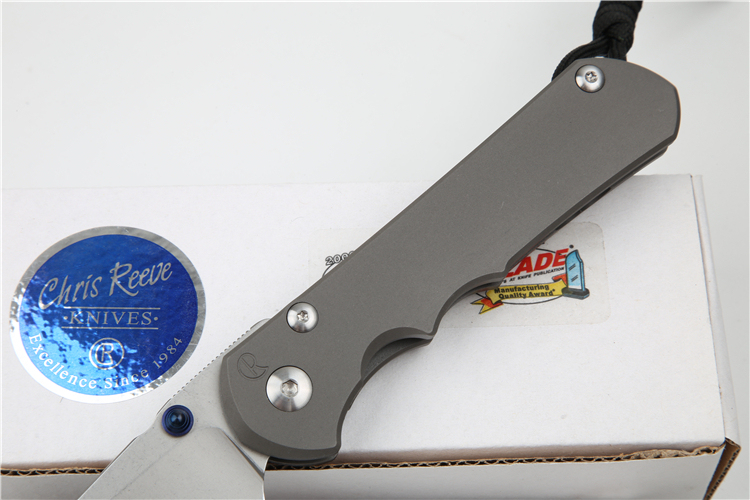 Chris Reeve Small Sebenza 25TH Folding Knife 3.54" S35VN Stonewash Blade, Titanium Handles, Frame Lock