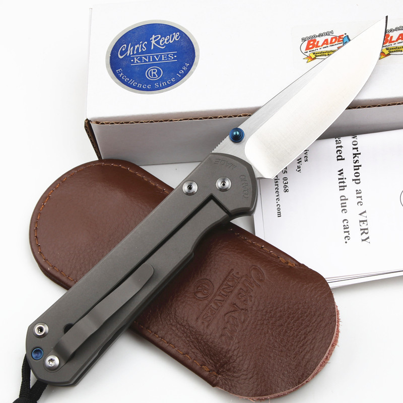 Chris Reeve Small Sebenza 21TH Folding Knife 3.54" D2 Sanding Blade, Titanium Handles, Frame Lock