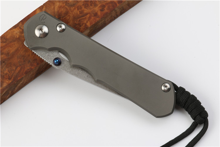 Chris Reeve Small Sebenza 25TH Folding Knife 3.54" S35VN Stonewash Blade, Titanium Handles, Frame Lock