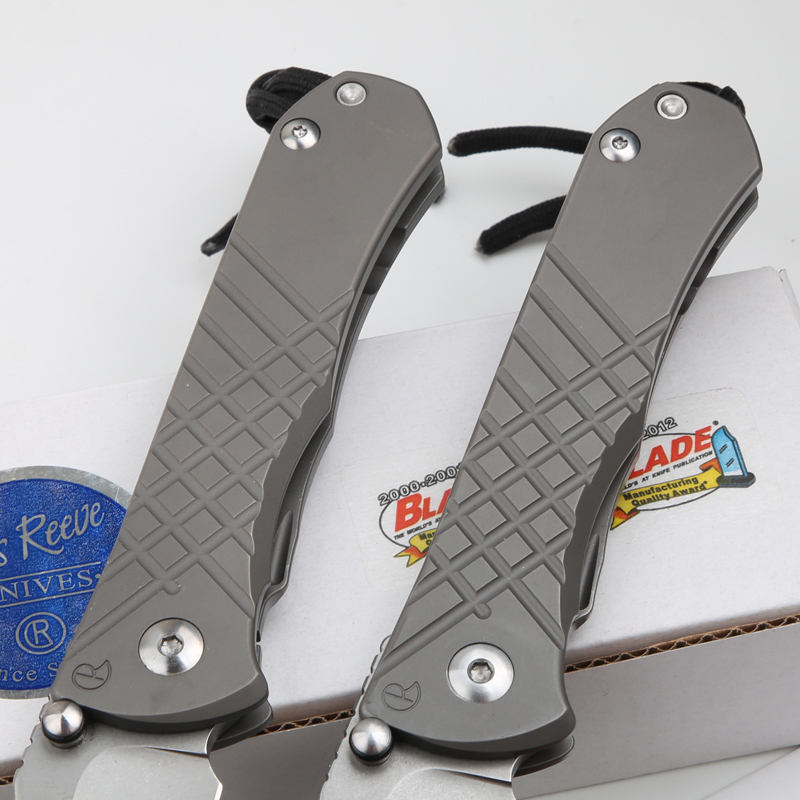 Chris Reeve Umnumzaan Folding Knife 3.66" S35VN Stonewashed Blade, Milled Titanium Handles, Frame Lock