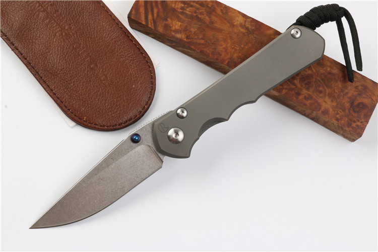 Chris Reeve Small Sebenza 25TH Folding Knife 3.54" S35VN Stonewash Blade, Titanium Handles, Frame Lock