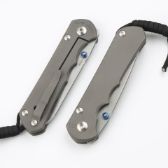 Chris Reeve Small Sebenza 25TH Folding Knife 3.54" S35VN Stonewash Blade, Titanium Handles, Frame Lock