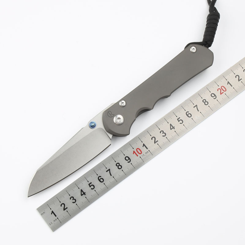 Chris Reeve Small Sebenza 25TH Folding Knife 3.54" S35VN Stonewash Blade, Titanium Handles, Frame Lock