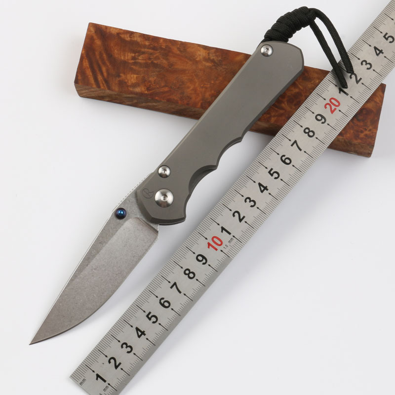 Chris Reeve Small Sebenza 25TH Folding Knife 3.54" S35VN Stonewash Blade, Titanium Handles, Frame Lock