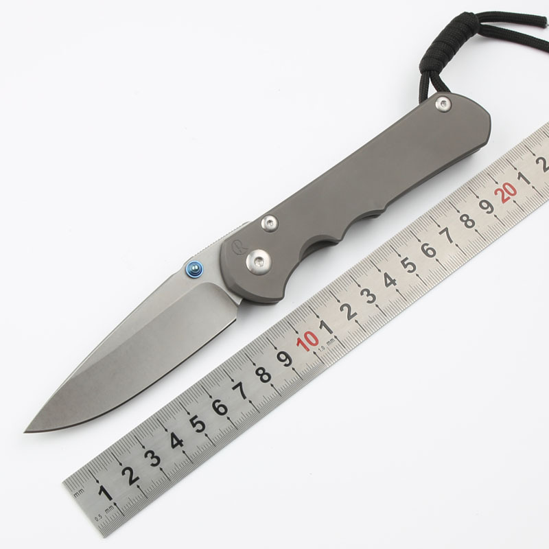 Chris Reeve Small Sebenza 25TH Folding Knife 3.54" S35VN Stonewash Blade, Titanium Handles, Frame Lock