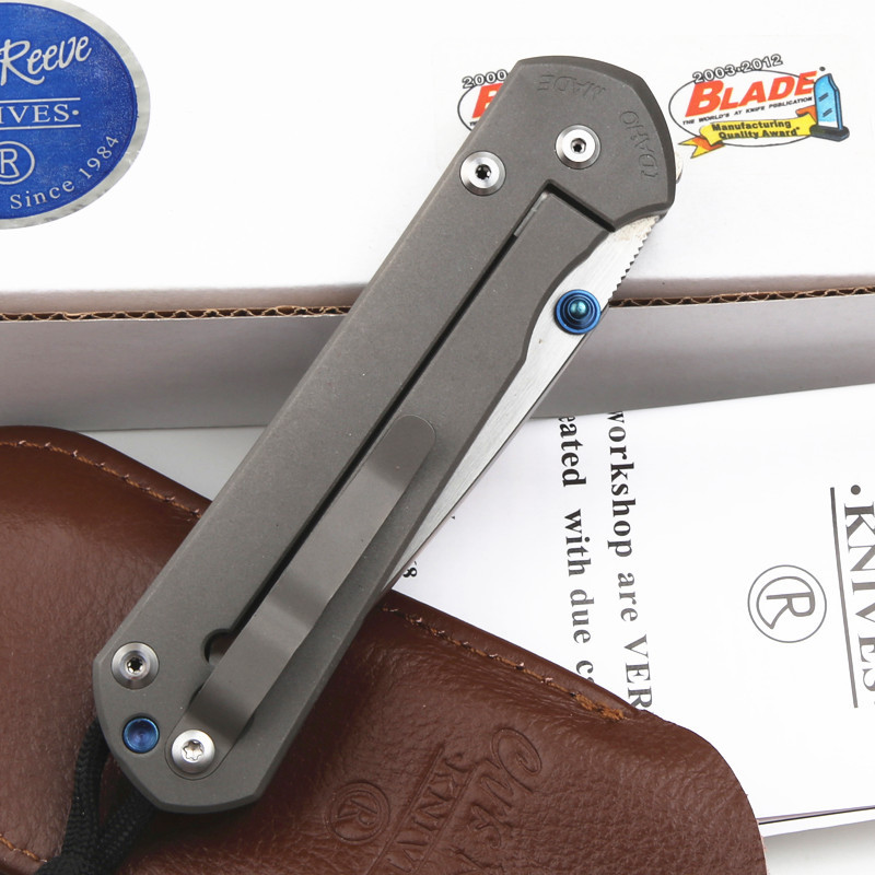 Chris Reeve Small Sebenza 21TH Folding Knife 3.54" D2 Sanding Blade, Titanium Handles, Frame Lock