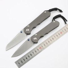 Chris Reeve Small Sebenza 25TH Folding Knife 3.54" S35VN Stonewash Blade, Titanium Handles, Frame Lock