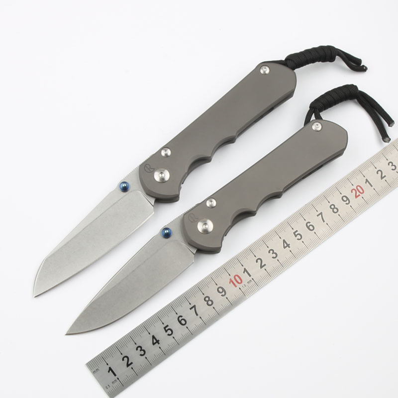 Chris Reeve Small Sebenza 25TH Folding Knife 3.54" S35VN Stonewash Blade, Titanium Handles, Frame Lock