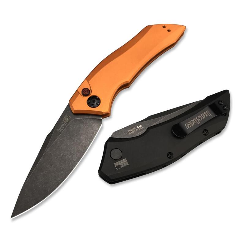 Kershaw 7100BW Launch 1 AUTO Folding Knife 3.4" CPM-154 Blackwash Plain Blade, Aluminum Handles