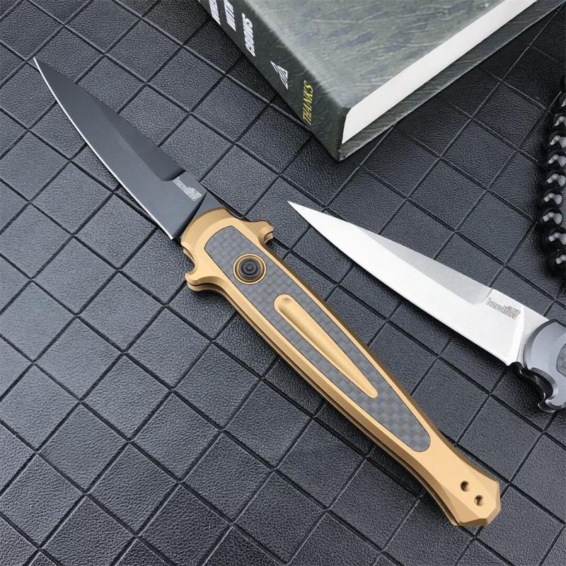 Kershaw 7150 Launch 8 AUTO Folding Knife 3.5" Stonewashed CPM-154 Spear Point Blade, Anodized Aluminum Handles w/ Carbon Fiber Inlay