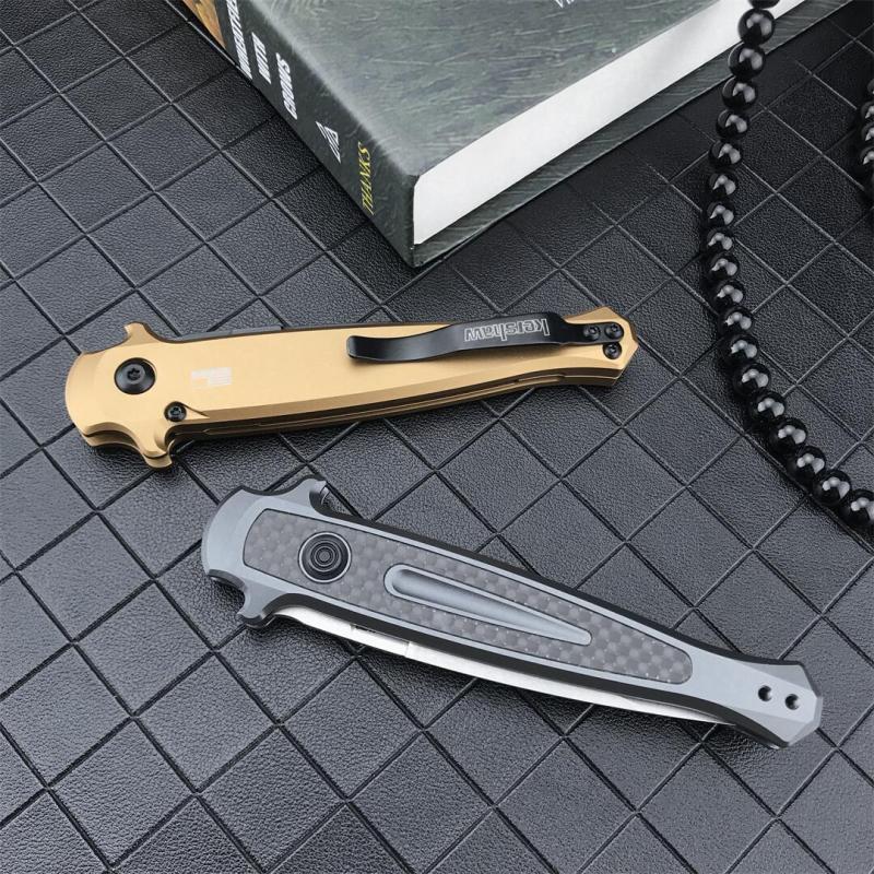 Kershaw 7150 Launch 8 AUTO Folding Knife 3.5" Stonewashed CPM-154 Spear Point Blade, Anodized Aluminum Handles w/ Carbon Fiber Inlay