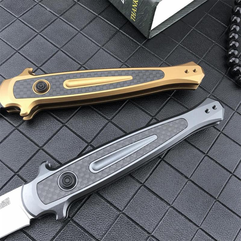 Kershaw 7150 Launch 8 AUTO Folding Knife 3.5" Stonewashed CPM-154 Spear Point Blade, Anodized Aluminum Handles w/ Carbon Fiber Inlay