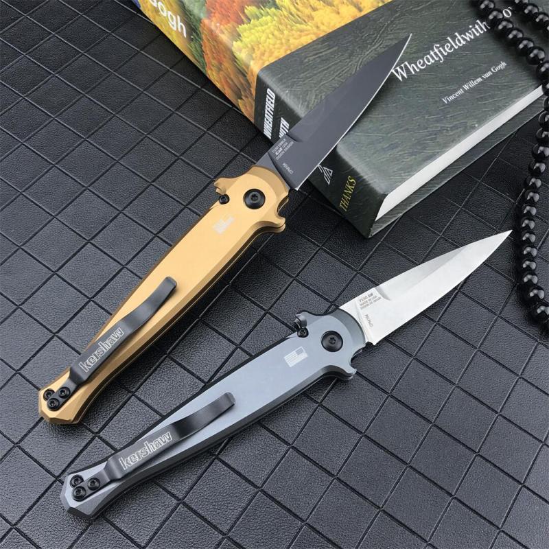 Kershaw 7150 Launch 8 AUTO Folding Knife 3.5" Stonewashed CPM-154 Spear Point Blade, Anodized Aluminum Handles w/ Carbon Fiber Inlay