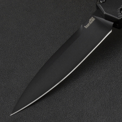 Kershaw 9000 Matt Diskin Livewire OTF AUTO Knife 3.3" CPM-MagnaCut Stonewashed Spear Point Blade, Black Aluminum Handles, Reversible Clip