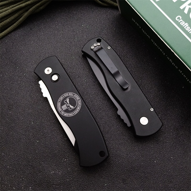 Pro-Tech Emerson CQC7 Tactical AUTO Folding Knife 3.27" 154-CM DLC Blade, Aviation Aluminum Handles