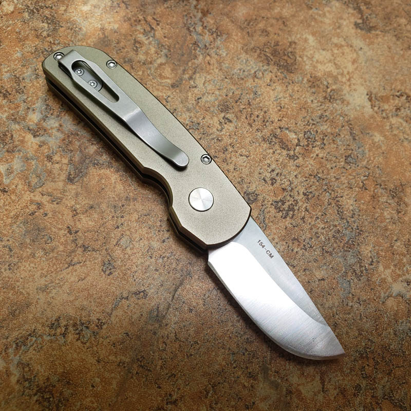 Pro-Tech 2203 AUTO Folding Knife 2.05" 154CM DLC Plain Blade, Aviation Aluminum Handles