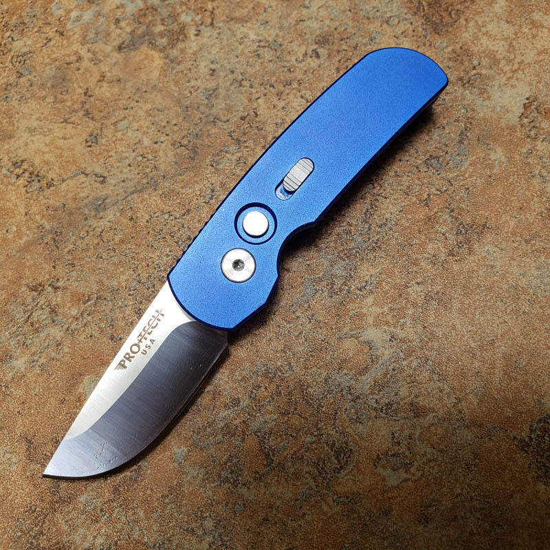 Pro-Tech 2203 AUTO Folding Knife 2.05" 154CM DLC Plain Blade, Aviation Aluminum Handles
