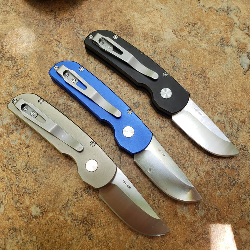 Pro-Tech 2203 AUTO Folding Knife 2.05" 154CM DLC Plain Blade, Aviation Aluminum Handles