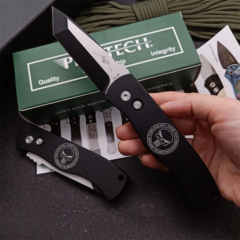 Pro-Tech Emerson CQC7 Tactical AUTO Folding Knife 3.27" 154-CM DLC Blade, Aviation Aluminum Handles
