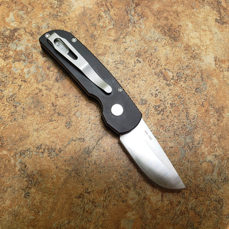 Pro-Tech 2203 AUTO Folding Knife 2.05" 154CM DLC Plain Blade, Aviation Aluminum Handles