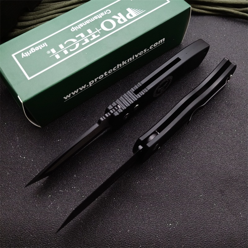 Pro-Tech Emerson CQC7 Tactical AUTO Folding Knife 3.27" 154-CM DLC Blade, Aviation Aluminum Handles