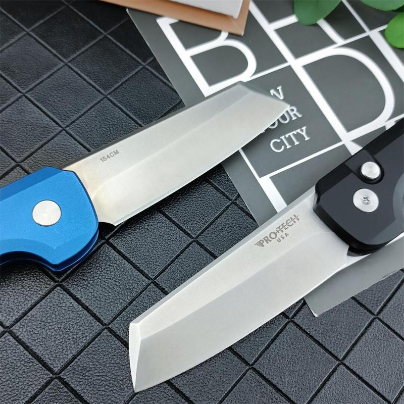 Pro-Tech 5301 Godfather AUTO Folding Knife 3.15" 154-CM Plain Blade, Aluminum Handles