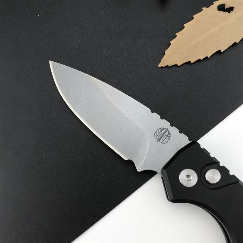Pro-Tech Strider PT201 PT+ AUTO Folding Knife 2.44" CPM-MagnaCut Black DLC Drop Point Blade, Aluminum Handles