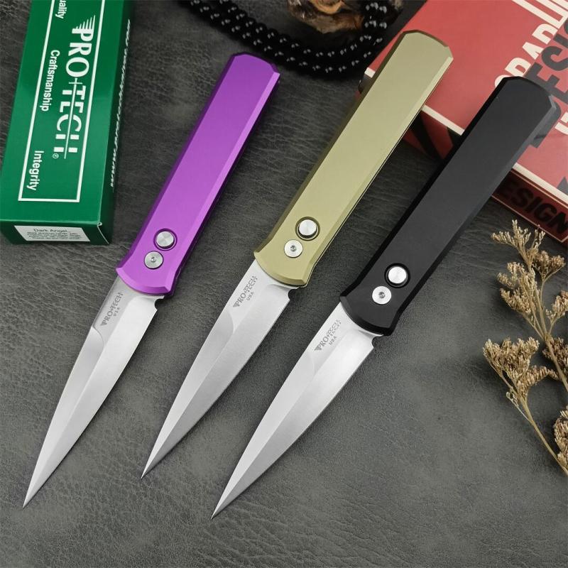 Pro-Tech 920 Godfather AUTO Folding Knife 3.94" Bead Blasted 154-CM Plain Blade, Aluminum Handles - 920