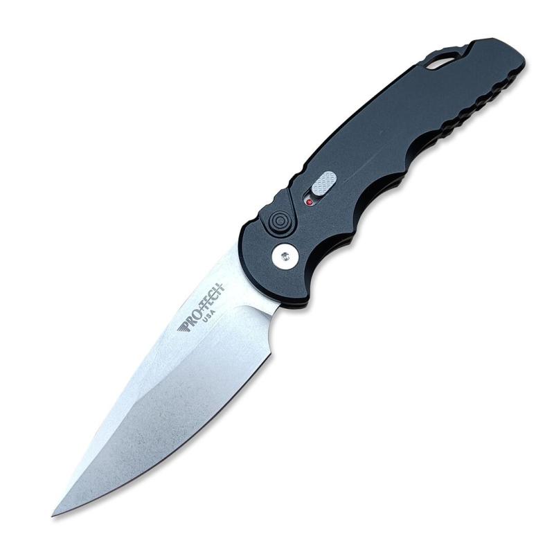 Pro-Tech TR-5 AUTO Folding Knife 3.23" S35VN Stonewashed Plain Blade, Aluminum Handles - T501