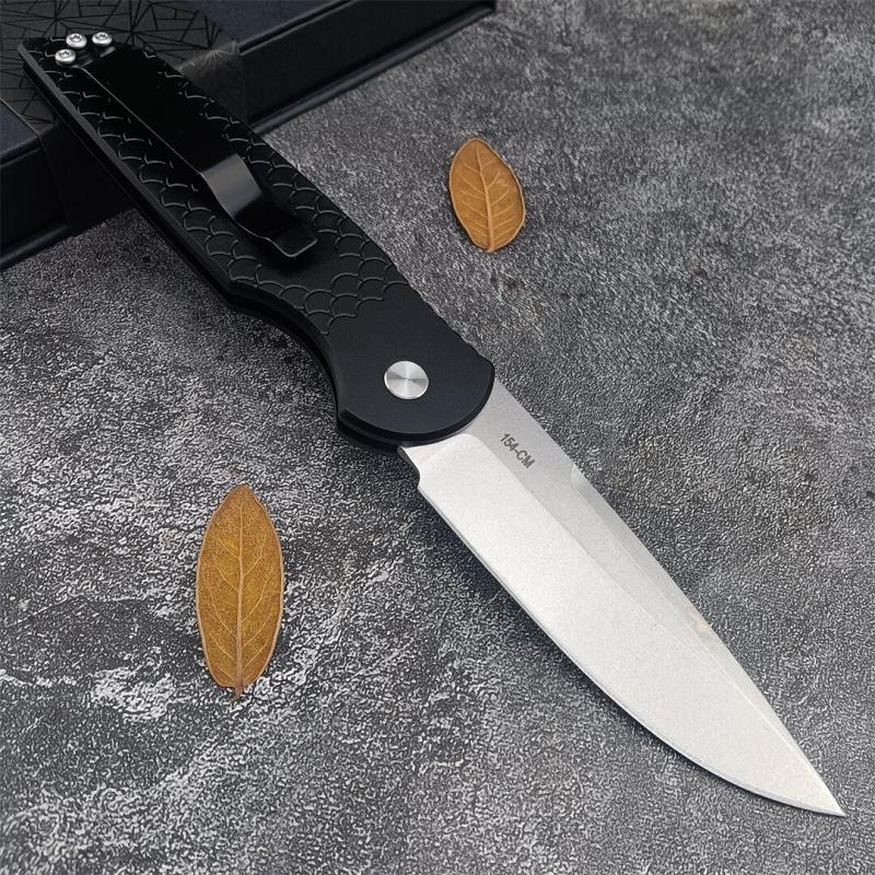 Pro-Tech TR-3 X1 Tactical Response III AUTO Folding Knife 3.375" 154CM Stonewashed Plain Blade, Milled Aluminum Handles - TR-3 X1 SW