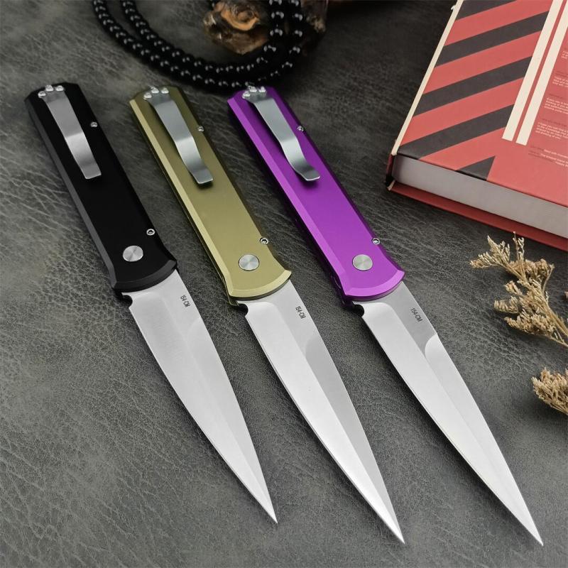 Pro-Tech 920 Godfather AUTO Folding Knife 3.94" Bead Blasted 154-CM Plain Blade, Aluminum Handles - 920