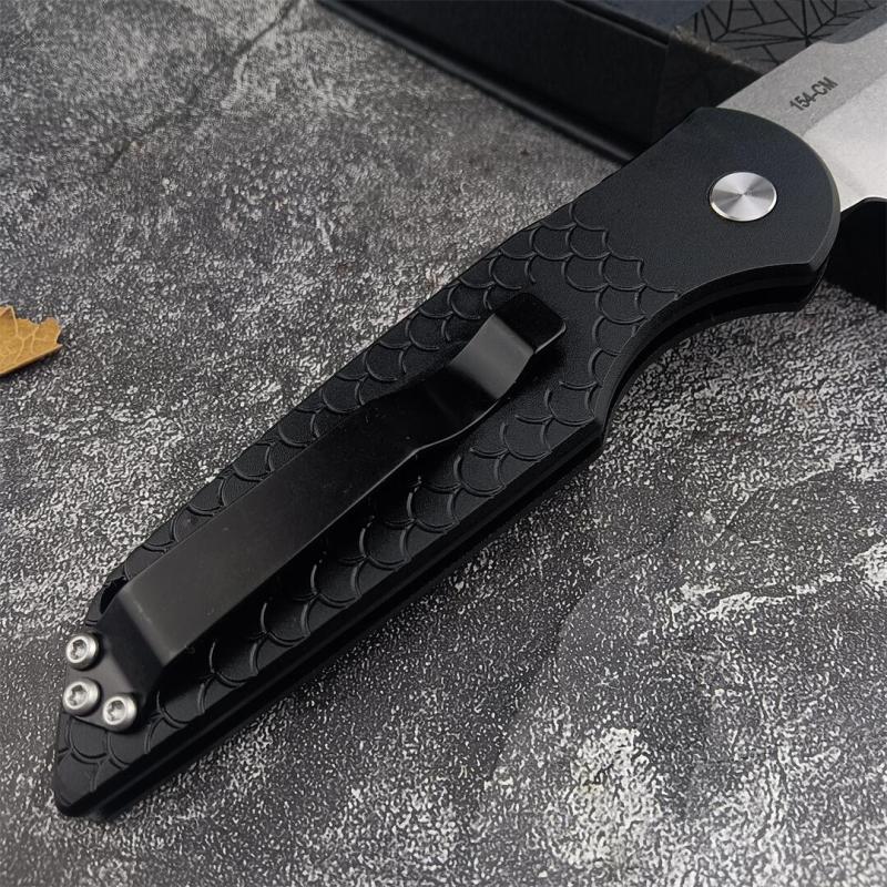 Pro-Tech TR-3 X1 Tactical Response III AUTO Folding Knife 3.375" 154CM Stonewashed Plain Blade, Milled Aluminum Handles - TR-3 X1 SW