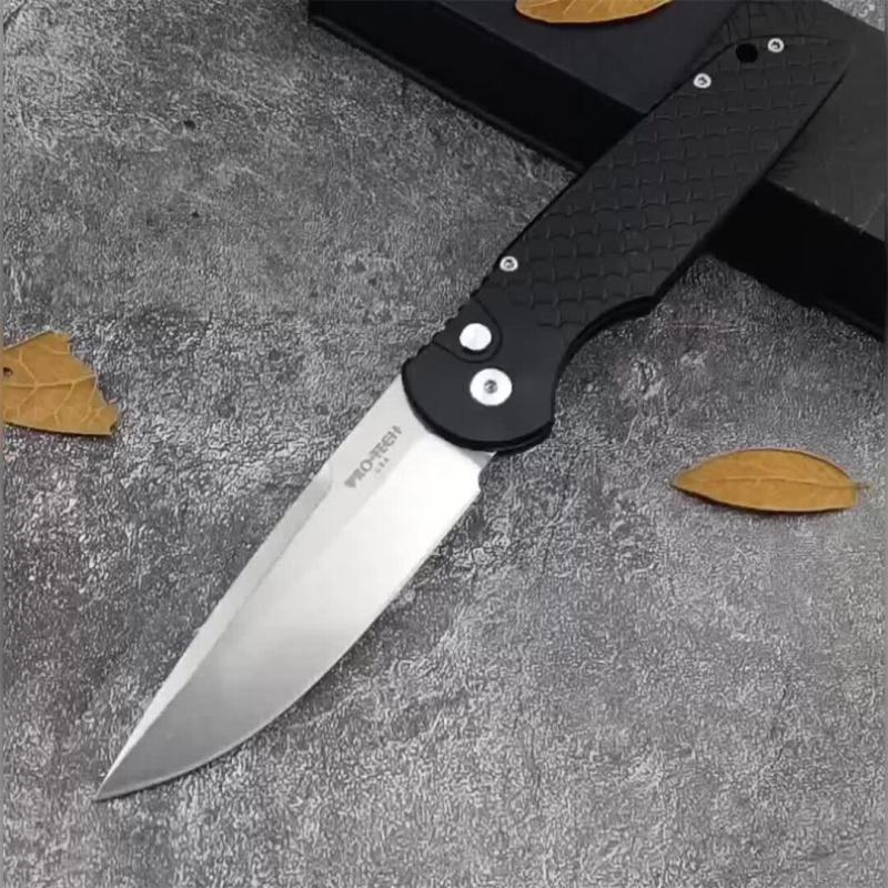 Pro-Tech TR-3 X1 Tactical Response III AUTO Folding Knife 3.375" 154CM Stonewashed Plain Blade, Milled Aluminum Handles - TR-3 X1 SW