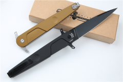 Extrema Ratio BD4 Folding Knife 4.72" Black Plain N690 Blade, Aluminum Handles, Liner Lock - EX133BD4
