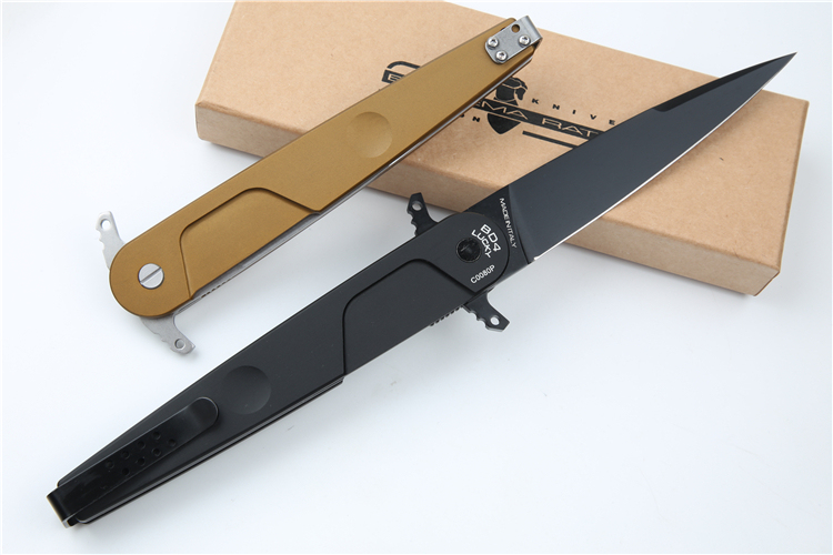 Extrema Ratio BD4 Folding Knife 4.72" Black Plain N690 Blade, Aluminum Handles, Liner Lock - EX133BD4