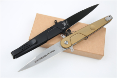 Extrema Ratio BD2 Folding Knife 3.82" Black Plain N690 Blade, Aluminum Handles, Liner Lock - EX133BD2