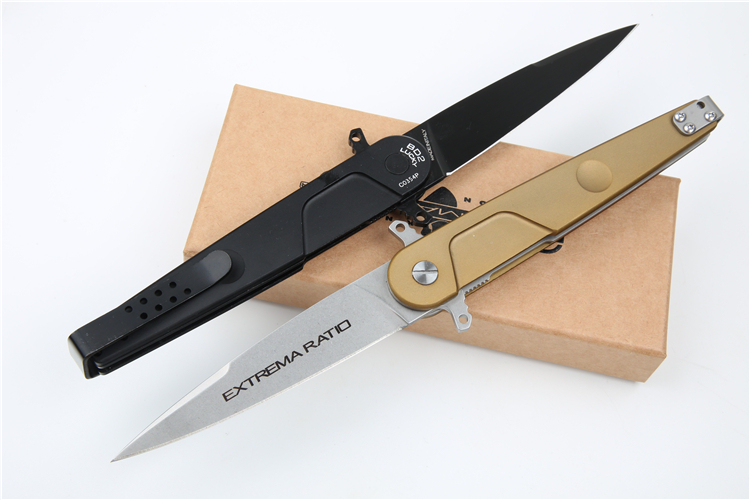 Extrema Ratio BD2 Folding Knife 3.82" Black Plain N690 Blade, Aluminum Handles, Liner Lock - EX133BD2