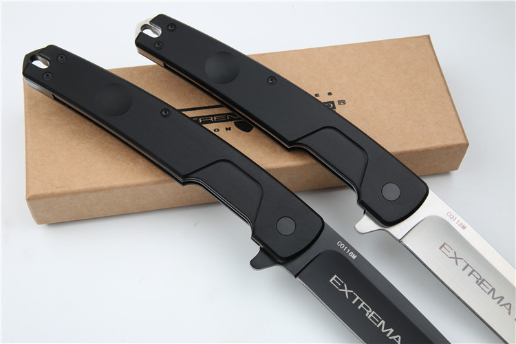 Extrema Ratio T-Razor Folding Knife 3.86" Black Plain N690 Blade, Aluminum Alloy Handles, Liner Lock