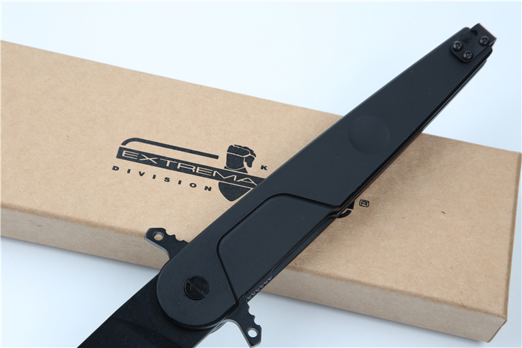 Extrema Ratio BD4 Folding Knife 4.72" Black Plain N690 Blade, Aluminum Handles, Liner Lock - EX133BD4