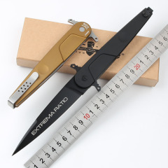 Extrema Ratio BD4 Folding Knife 4.72" Black Plain N690 Blade, Aluminum Handles, Liner Lock - EX133BD4