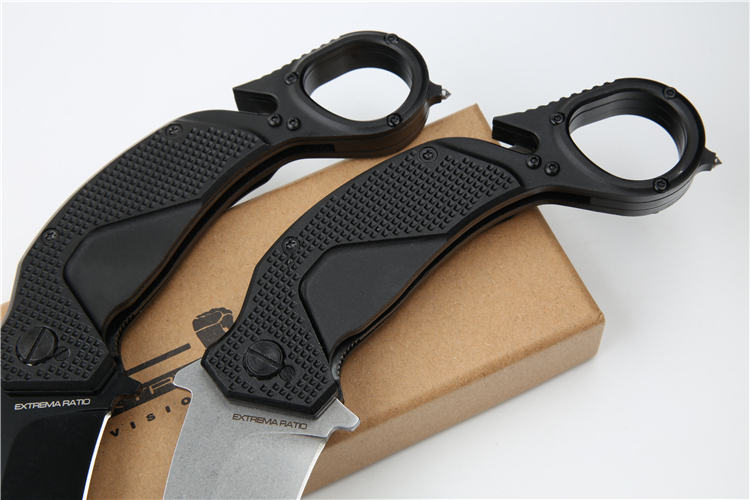 Extrema Ratio Nightmare Folding Knife 2.76" N690 Drop Combo Blade, Aluminum Alloy Handles