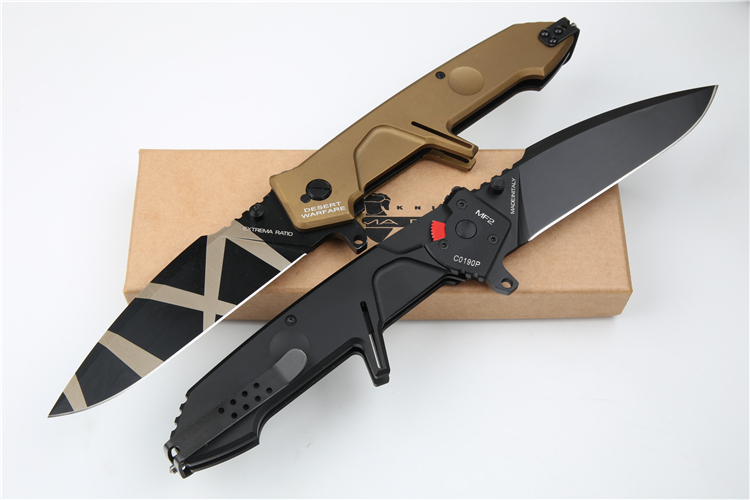 Extrema Ratio MF2 Folding Knife 4.13" Black Plain N690 Blade, Aluminum Handles, Liner Lock - EX133MF2