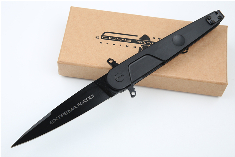 Extrema Ratio BD4 Folding Knife 4.72" Black Plain N690 Blade, Aluminum Handles, Liner Lock - EX133BD4