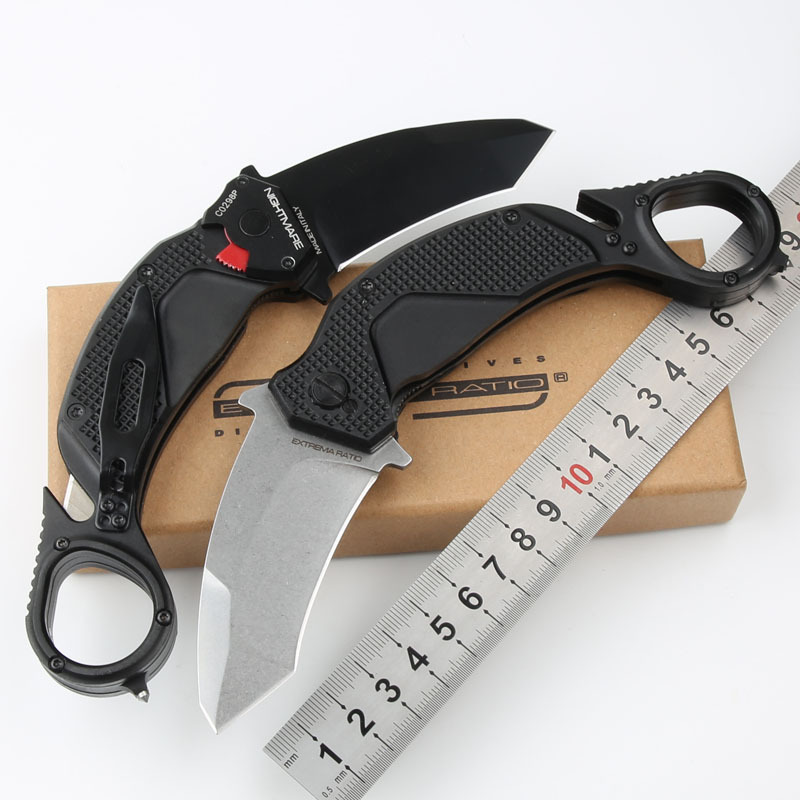 Extrema Ratio Nightmare Folding Knife 2.76" N690 Drop Combo Blade, Aluminum Alloy Handles